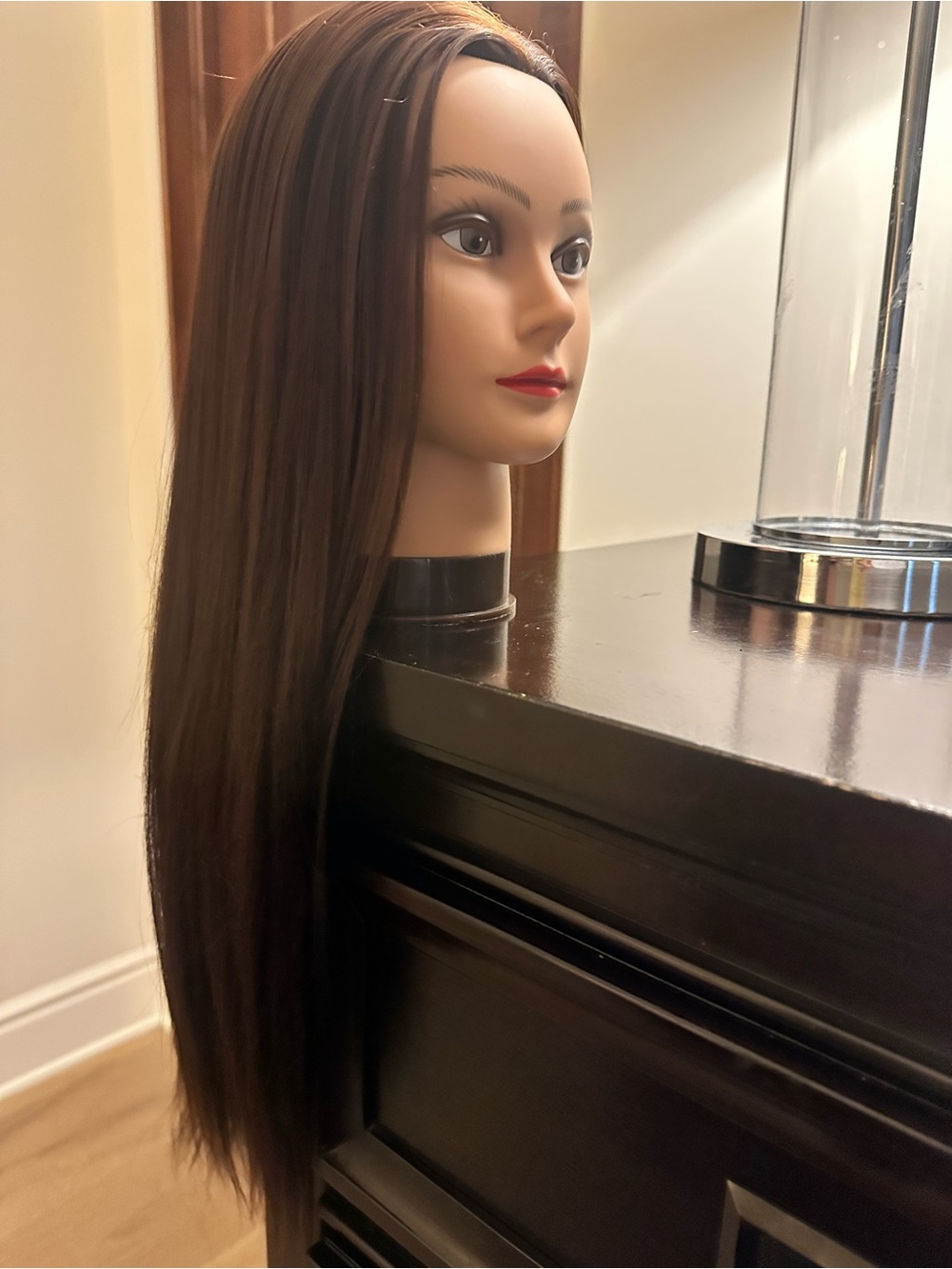 Training Mannequin Head with Long Brown Hair - Women Hair